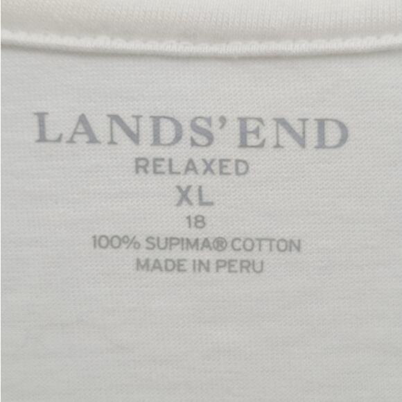 Lands' End White Relaxed Classic Long Sleeve Ladies T Shirt size xl - Picture 4 of 11